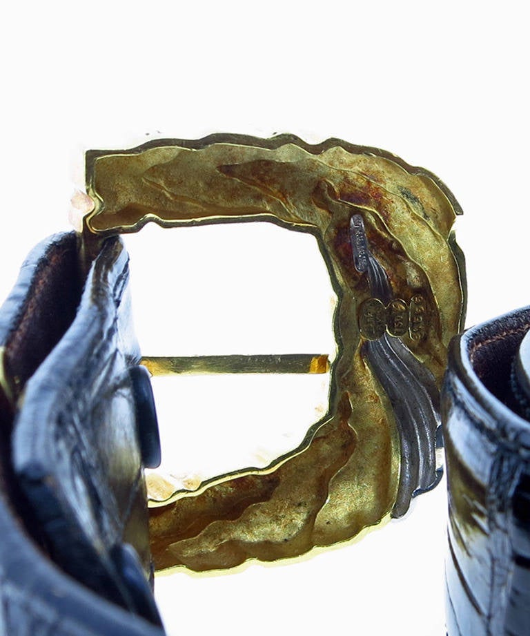 Henry Dunay Gold Platinum Buckle From The  Cynnabar Collection