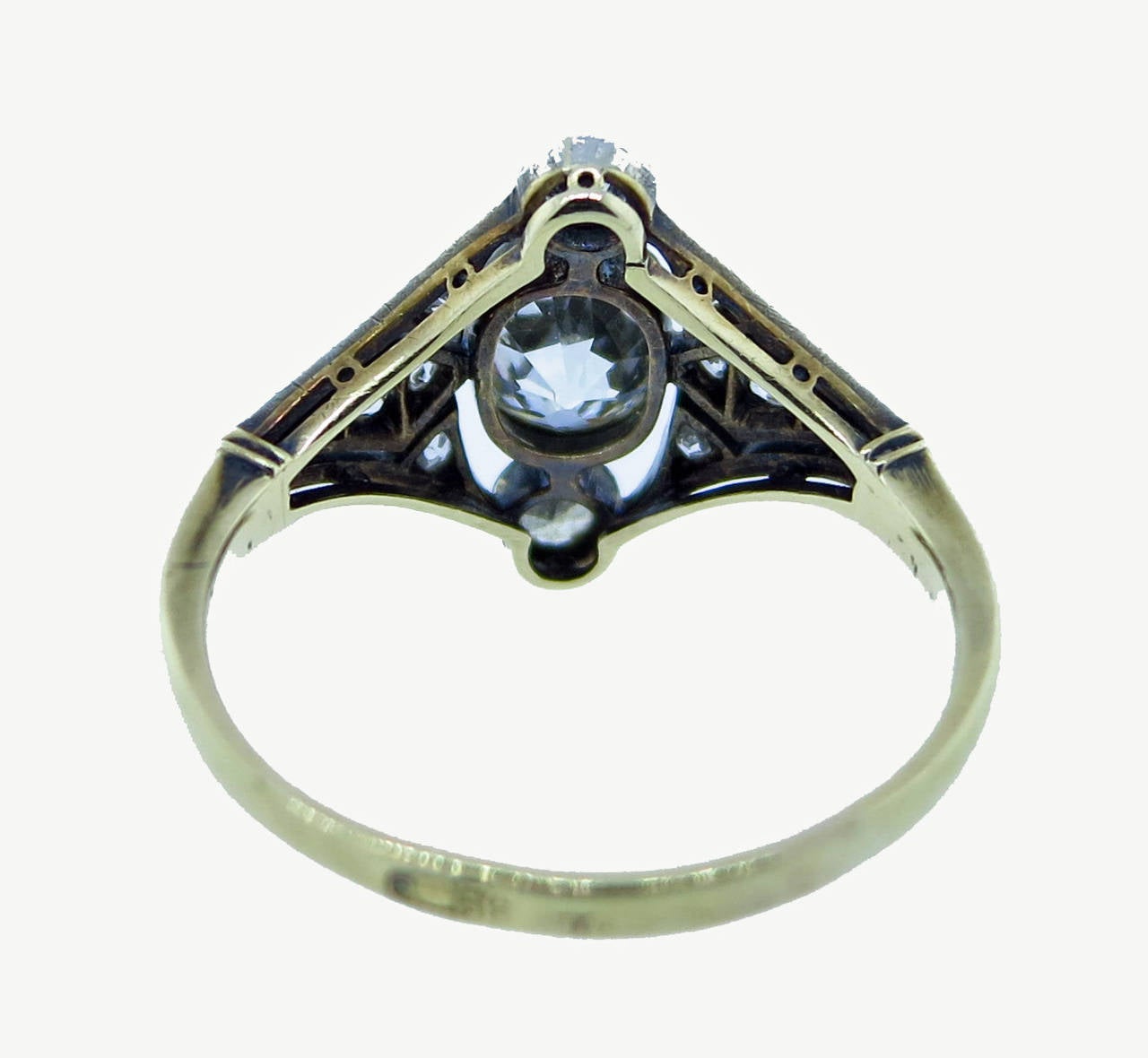 Scintillating Antique Russian Cushion Cut Diamond Ring