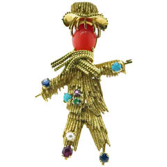 Whimsical Scarecrow Brooch 12