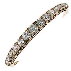 Antique Victorian Diamond Gold Bangle Bracelet