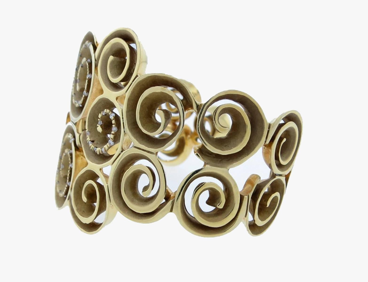 Modernist style cuff bracelet by