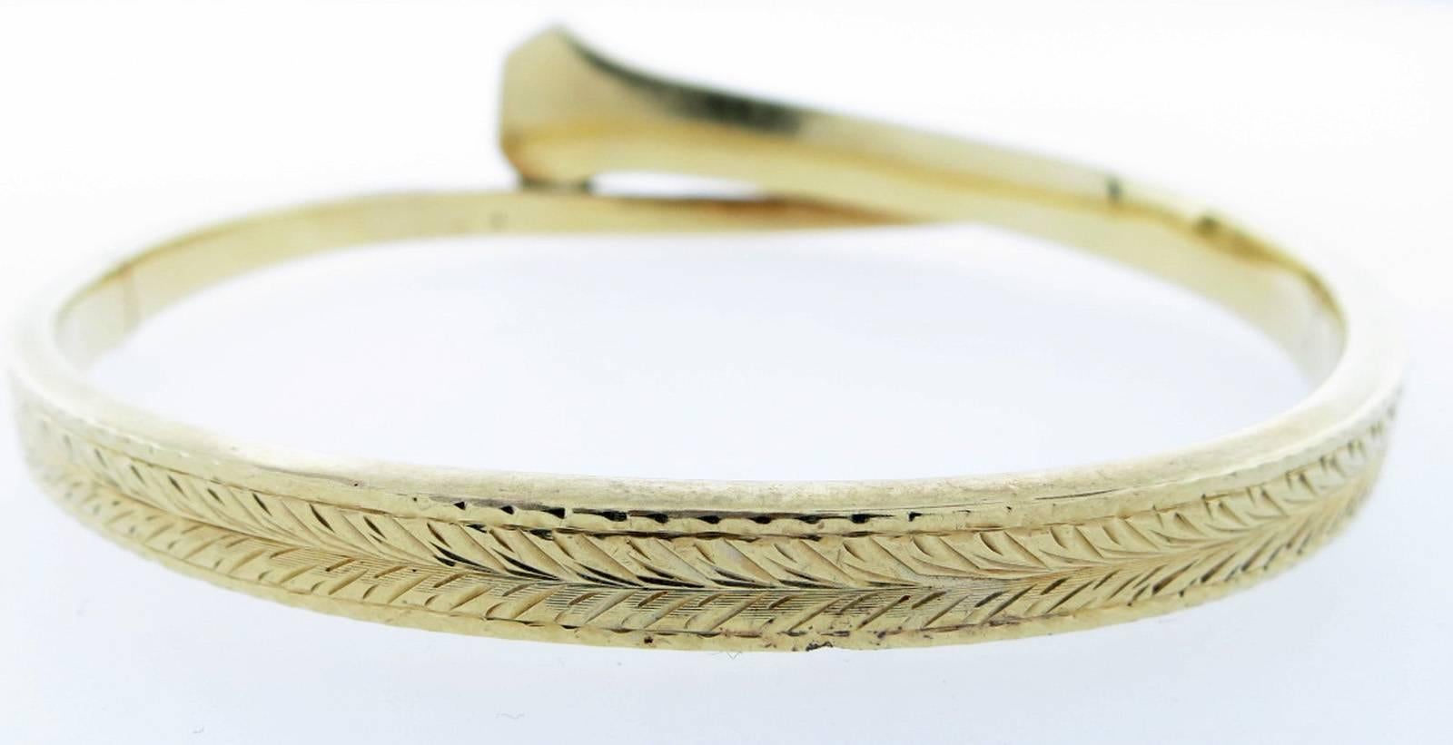 Women's or Men's 1908 L. Fritschze & Company Antique Gold Nail Bangle Bracelet