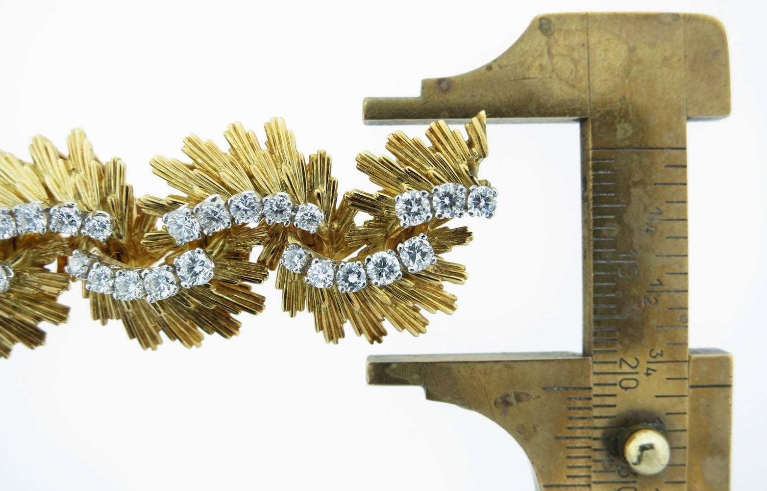 Women's 1960s Fabulous French Modernist  Diamond Gold  Bracelet