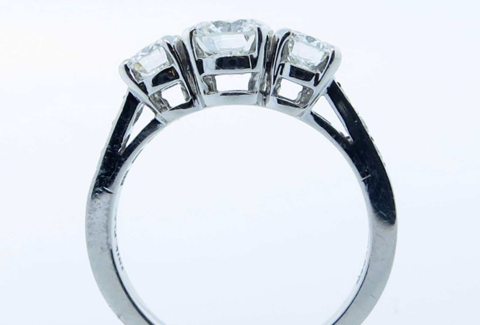 Women's Tiffany & Co. Three Stone Diamond Platinum Ring