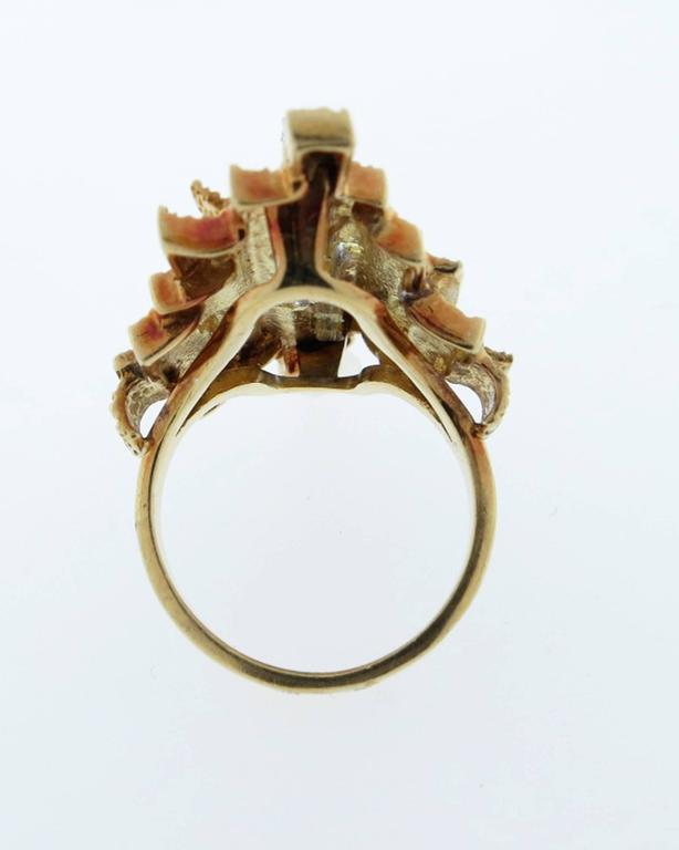 1970s Free Form Diamond Gold Ring For Sale at 1stDibs