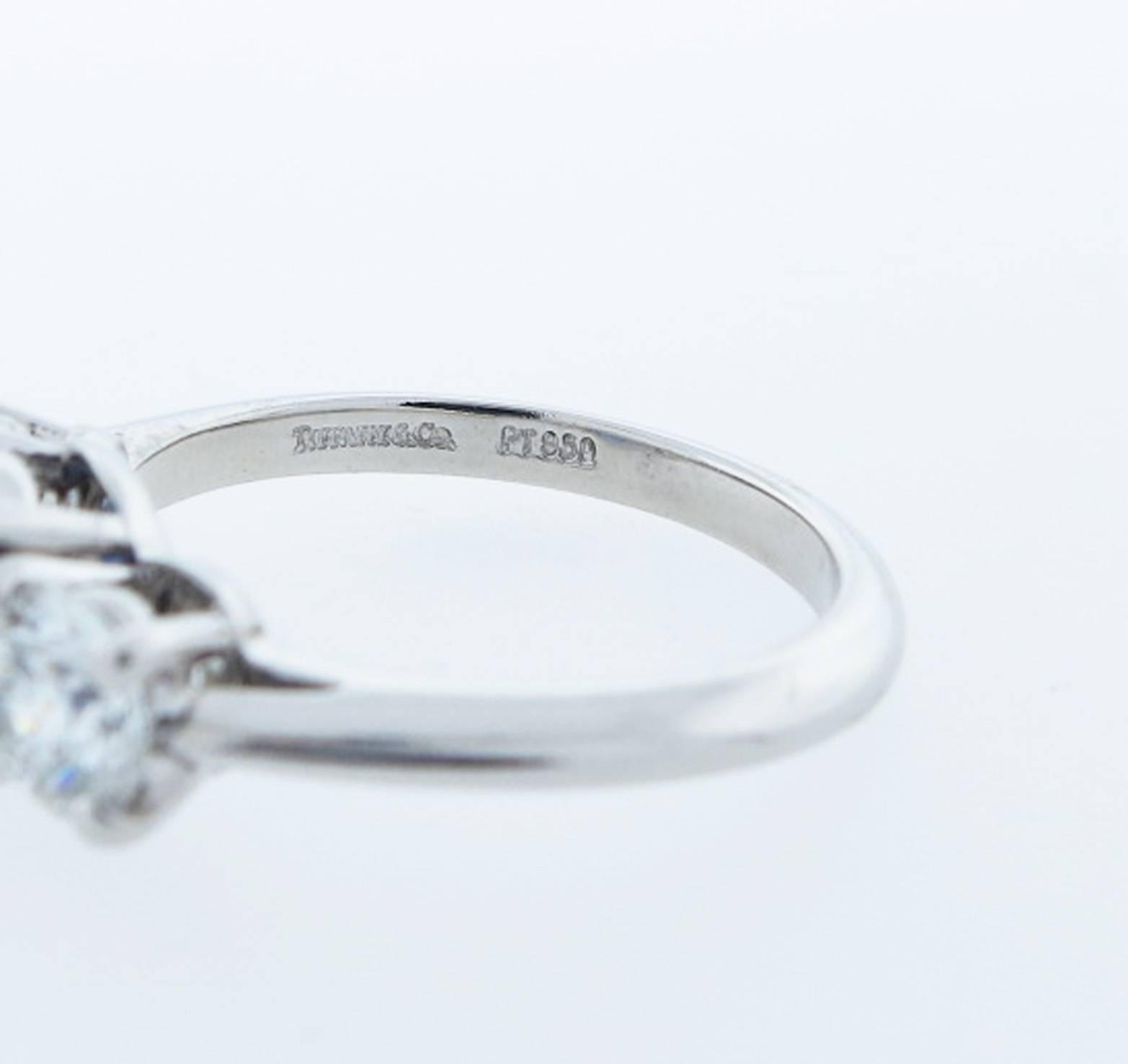 Tiffany & Co. Scintillating Sapphire Diamond Platinum Ring  In New Condition In Lambertville, NJ