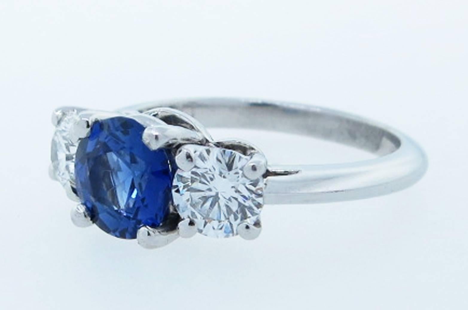 Women's Tiffany & Co. Scintillating Sapphire Diamond Platinum Ring 