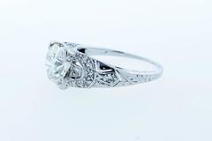 Engaging Art Deco 1.3 Carat Diamond Platinum Ring
