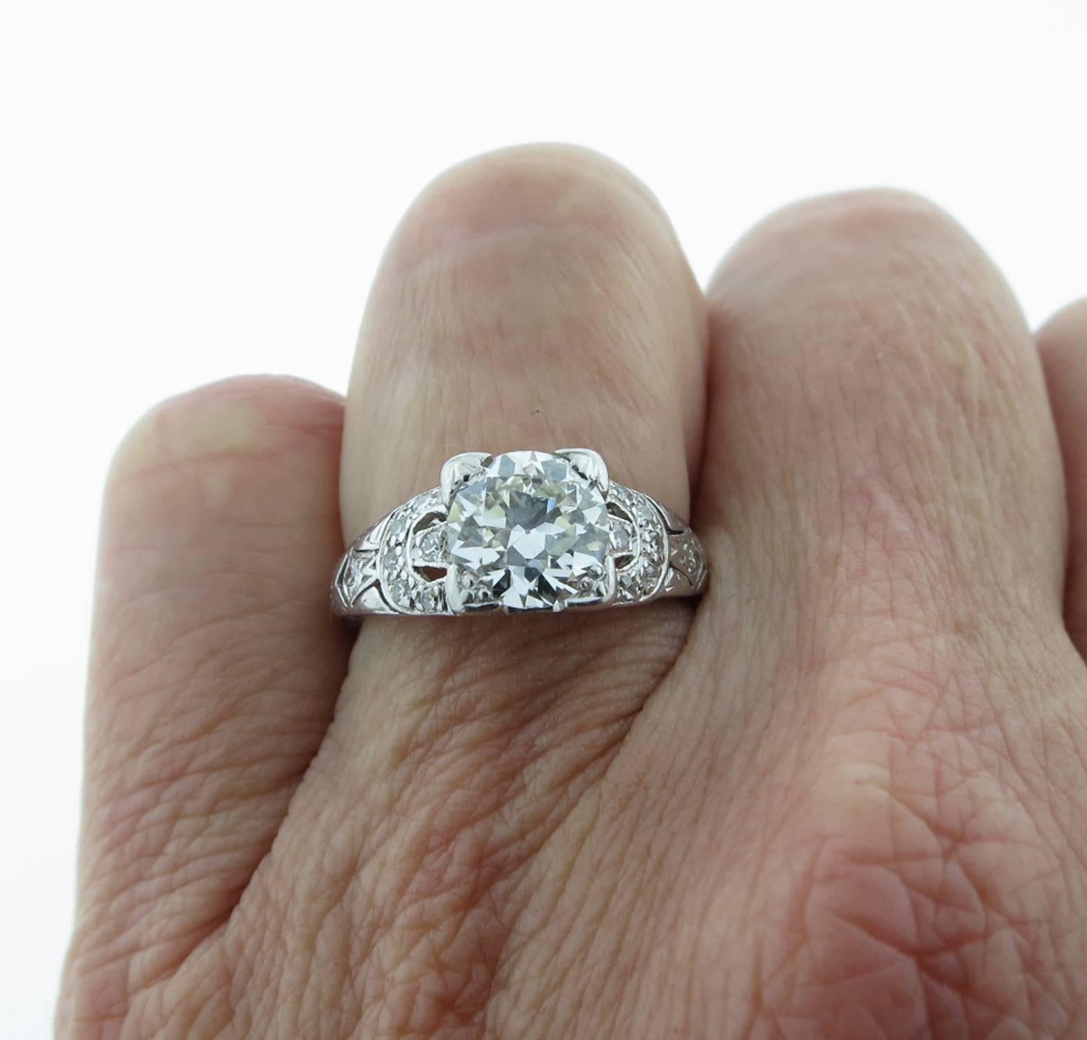 1.3 carat diamond platinum ring