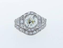 1930s Art Deco Diamond Platinum Wedding Set