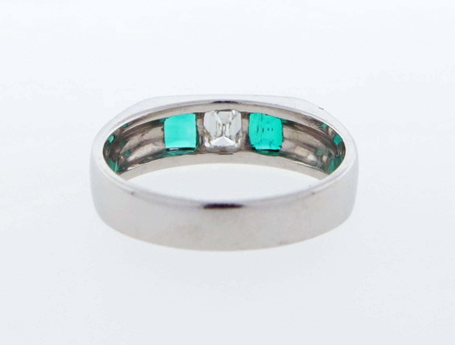 Art Deco Gem Emerald and Diamond Ring