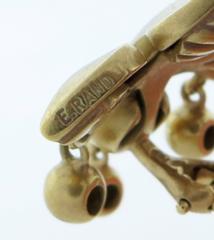 Elizabeth Rand Fleur-de-Lys Diamond Gold Matte Finish Earrings