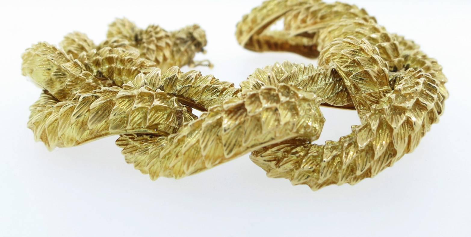 Women's or Men's 1970s Tiffany & Co. Crunchy Gold Textured Curb Link Bracelet