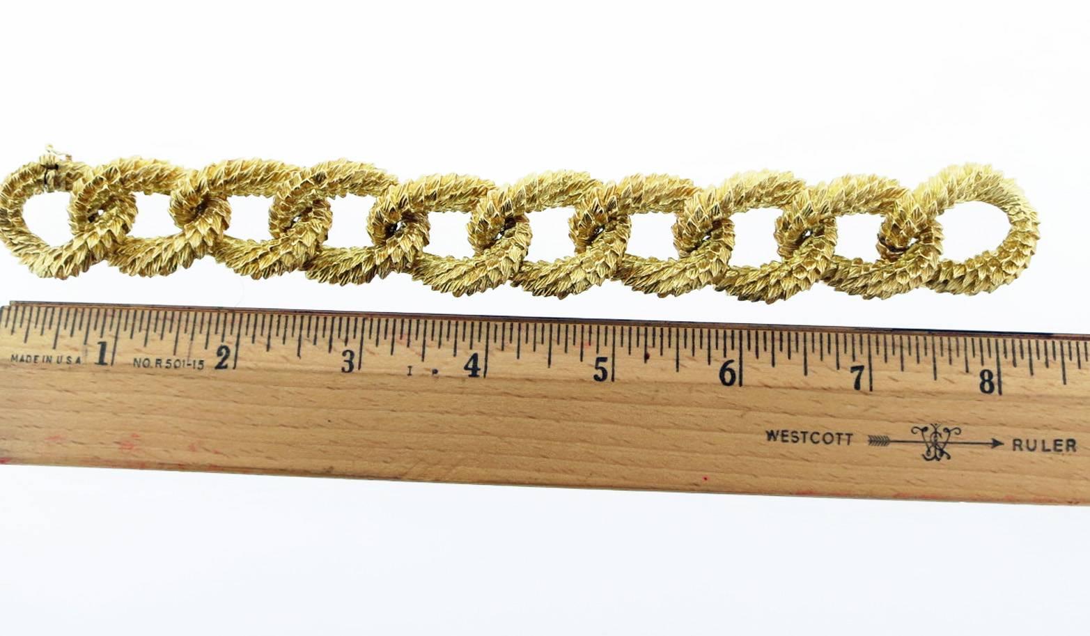 1970s Tiffany & Co. Crunchy Gold Textured Curb Link Bracelet 1