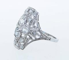 Art Deco Platinum and Diamond Dinner Ring