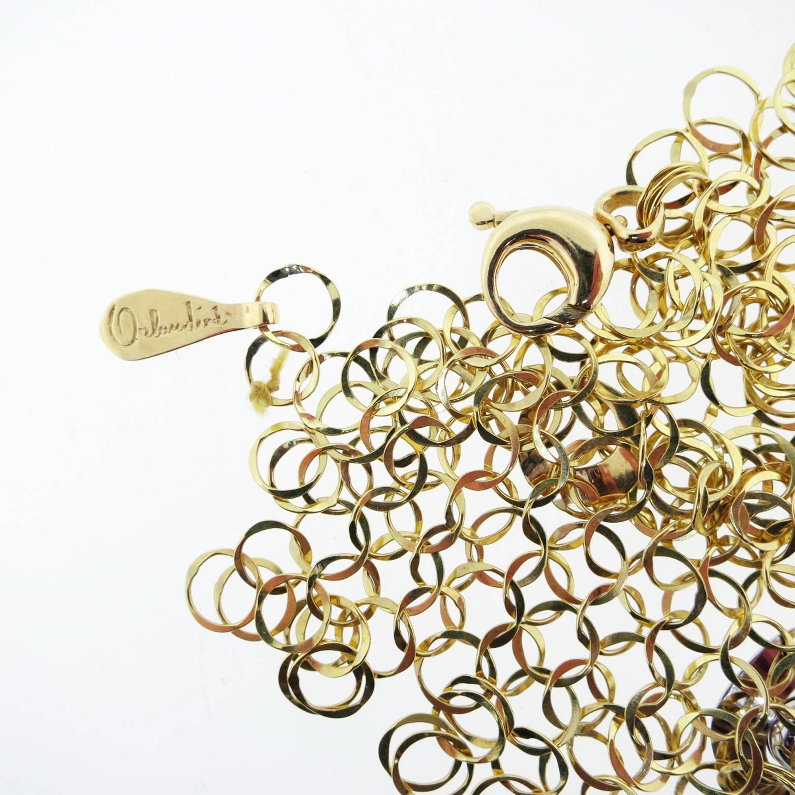 Women's Distinctive Orlando Orlandini Yellow Gold Fluid Link Bracelet For Sale