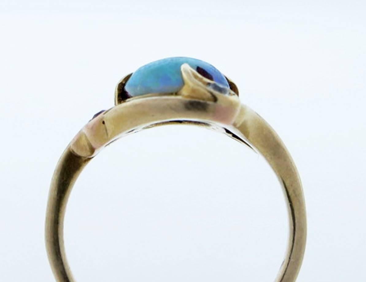 Women's Antique Arts & Crafts Boulder Opal Ring