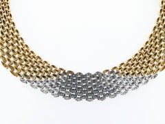 Attractive Chevron Design Diamond Gold Link Necklace
