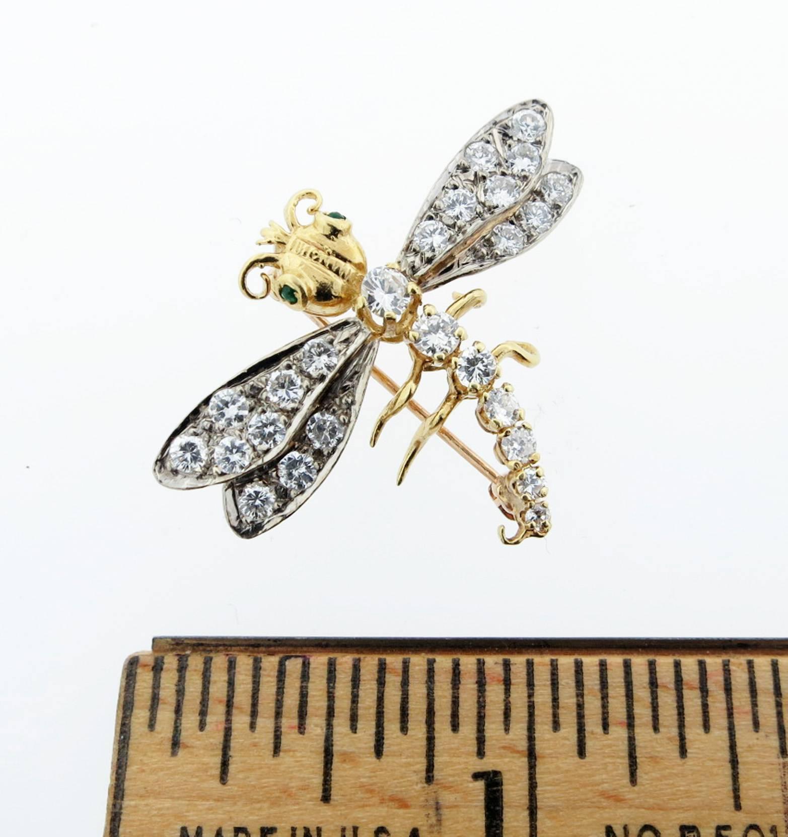 Herbert Rosenthal Diamond Dragonfly Brooch In Excellent Condition In Lambertville, NJ