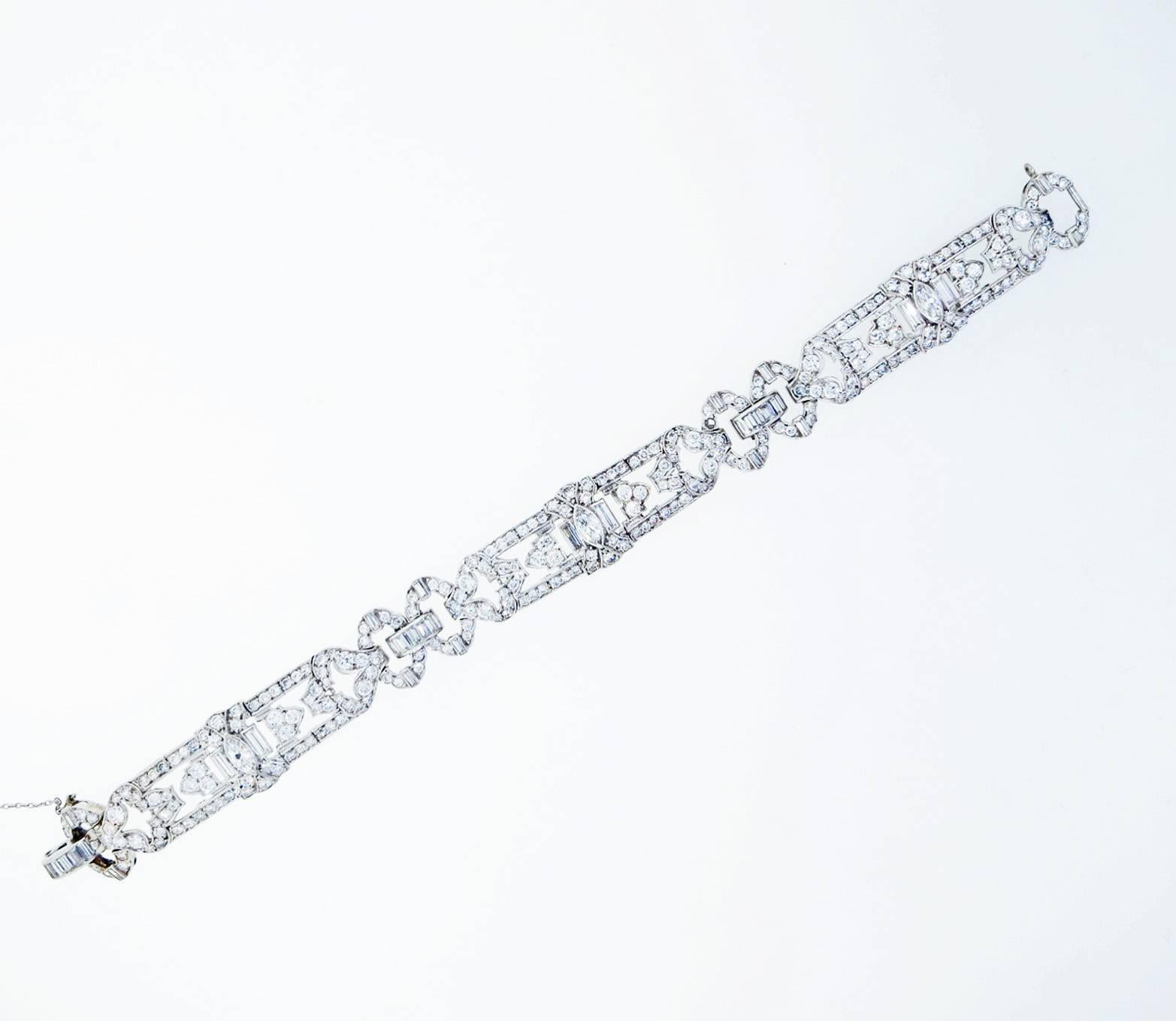 Art Deco J.E. Caldwell Mixed Cut Diamond Bracelet For Sale