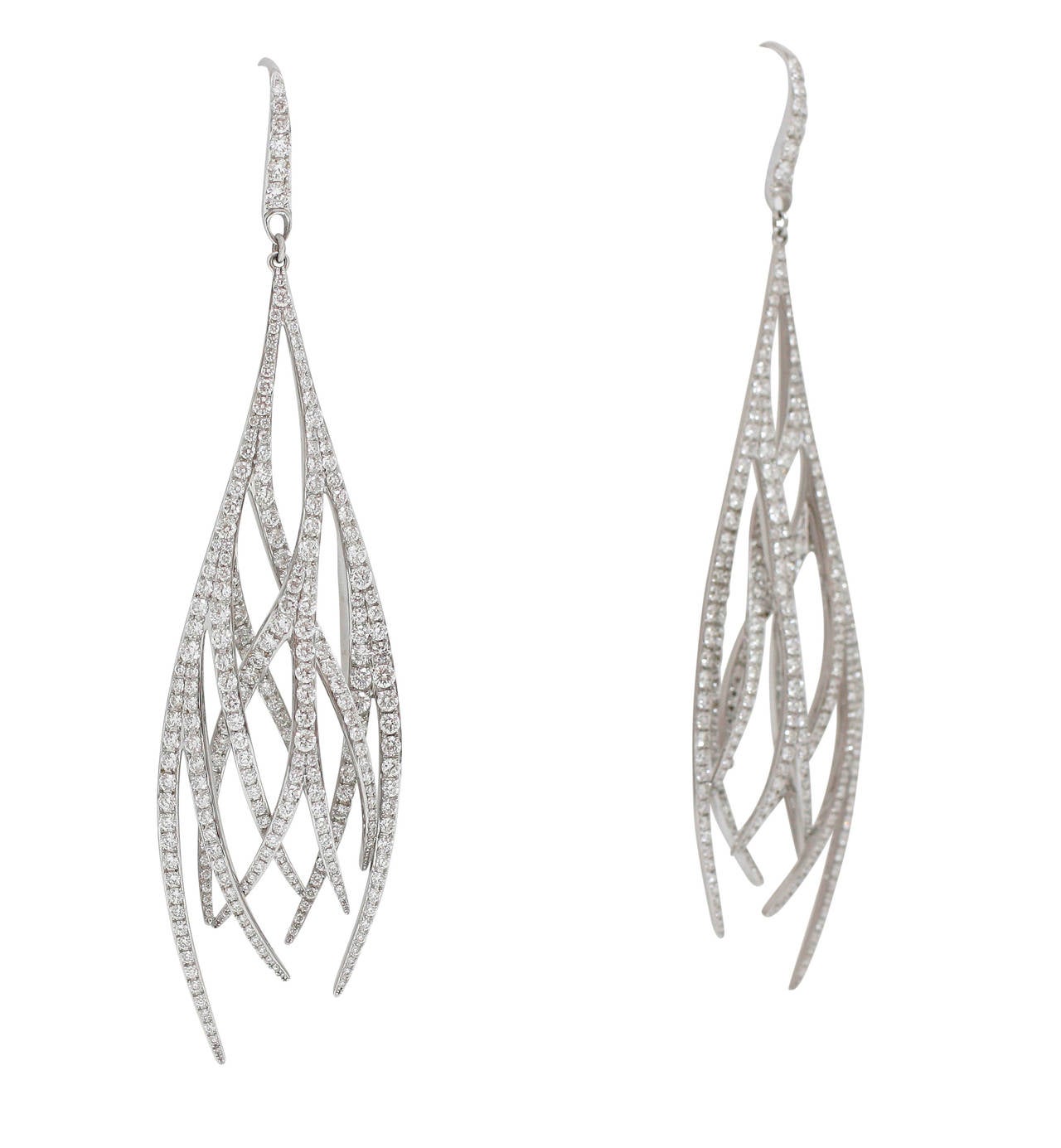 Burdeen's Red Carpet Diamond Gold Entwined Feather Earrings
