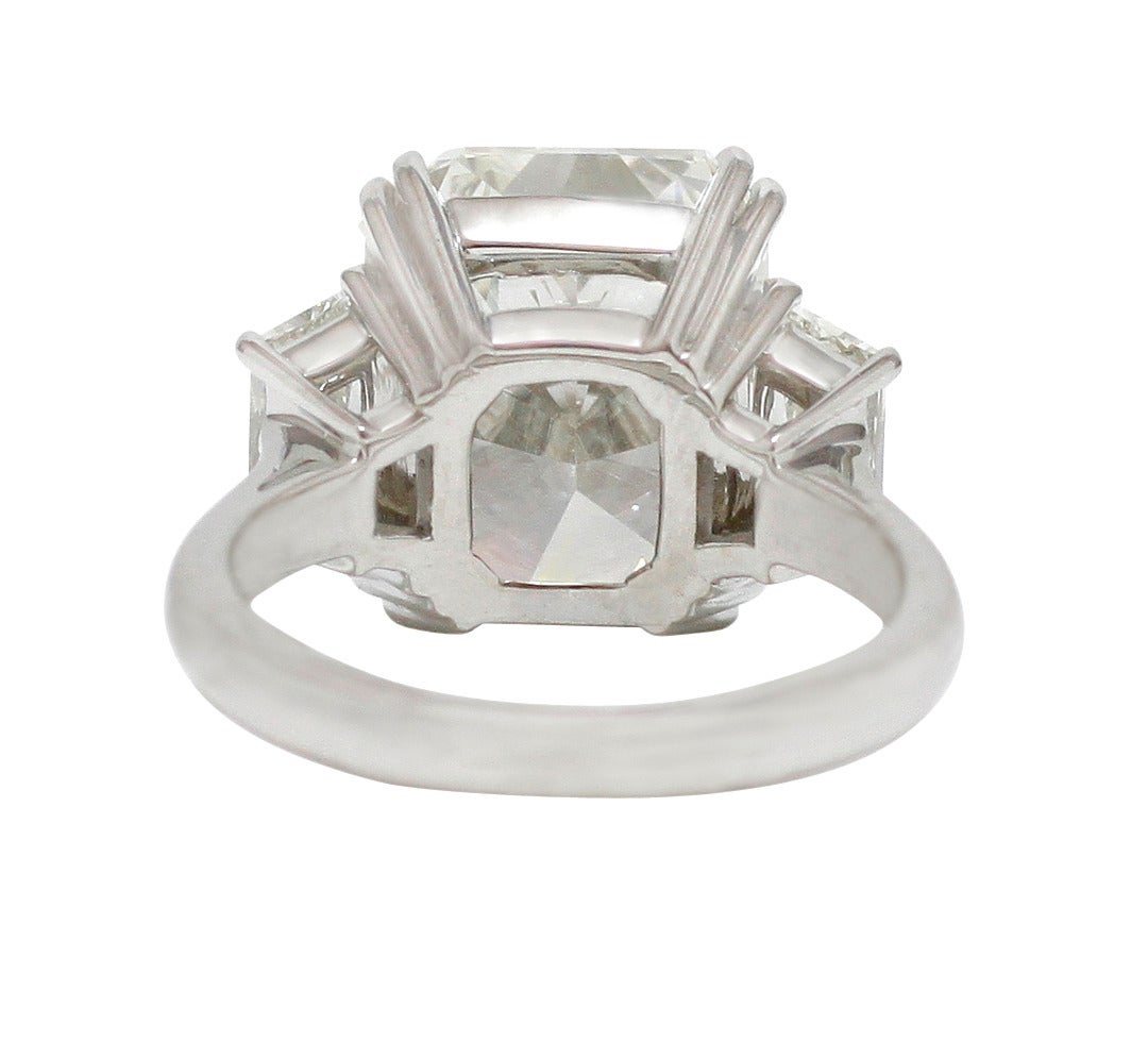 Spectacular Radiant Cut 9.27  Carat Diamond Platinum Ring For Sale 1