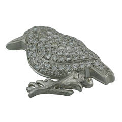 Burdeen's Truly Heartwarming and Delicate Diamond Platinum Bird Pin