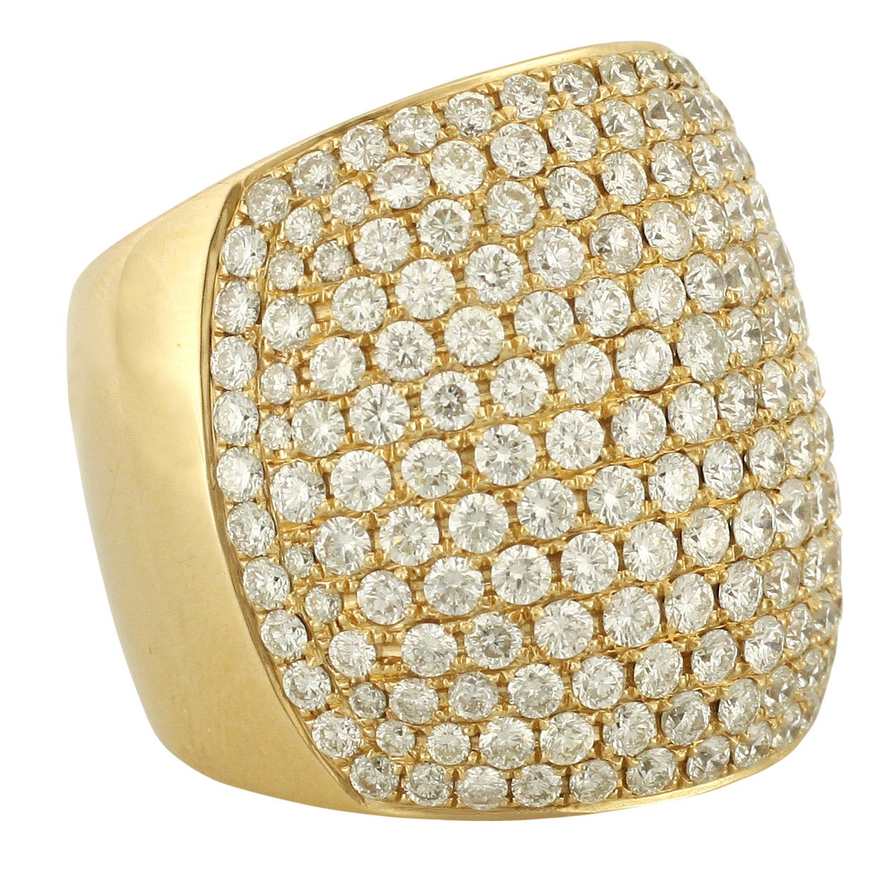 Burdeen's Exquisite Wide Domed Pave Diamond Gold Band