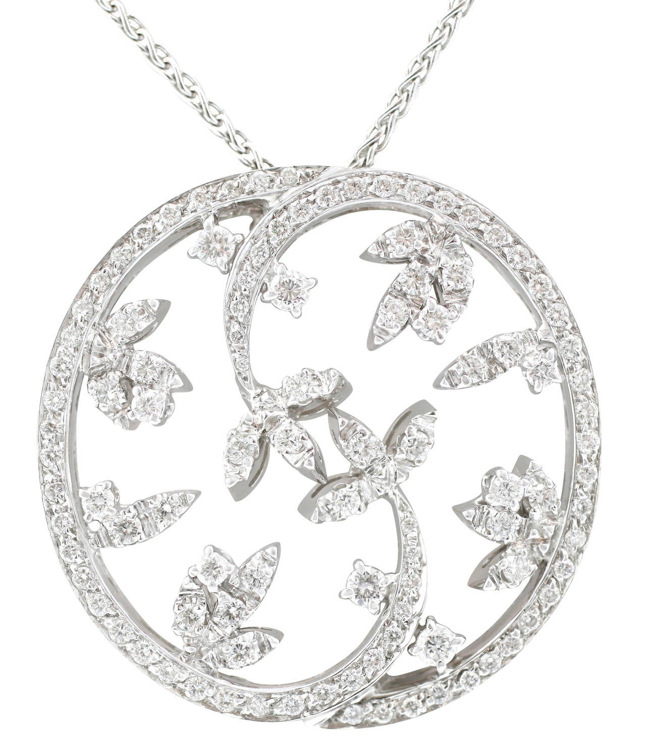 Burdeen's Spectacular Diamond Gold Round Medallion Pendant Necklace