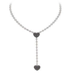 Burdeen's Exceptional Black and White Heart Y Necklace