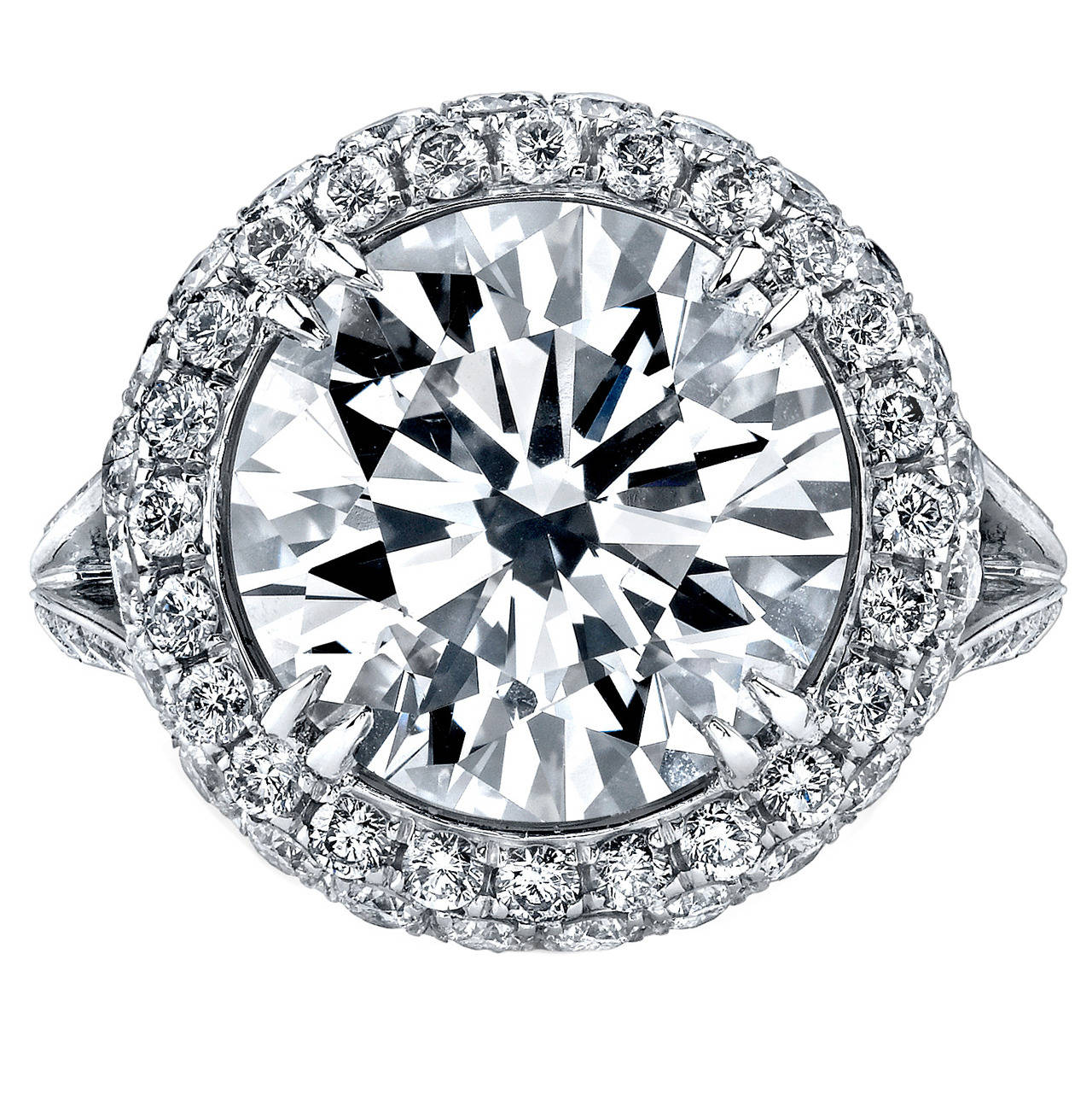 Burdeen's Jewelry 7.14 carat  Diamond Platinum Engagement Ring For Sale