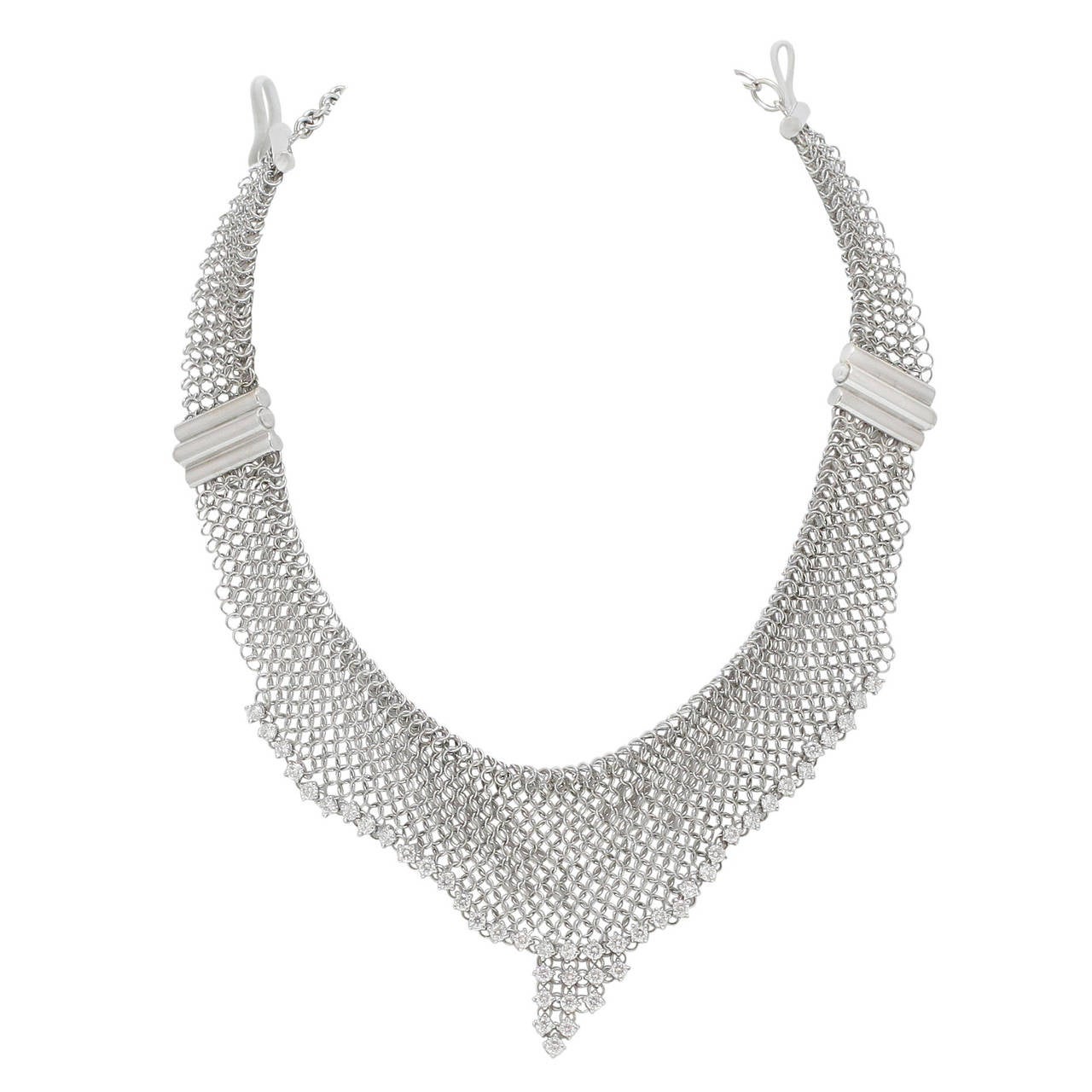 Burdeen's Sensational Diamond Mesh Choker Necklace For Sale
