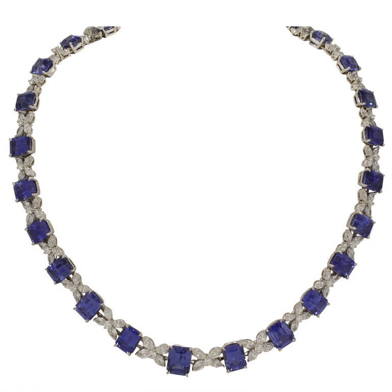 Oscar Heyman Original Sapphire Diamond Platinum Necklace For Sale