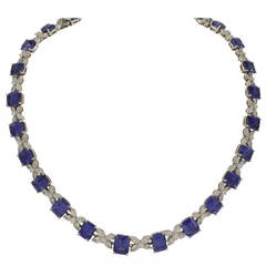 Oscar Heyman Original Sapphire Diamond Platinum Necklace