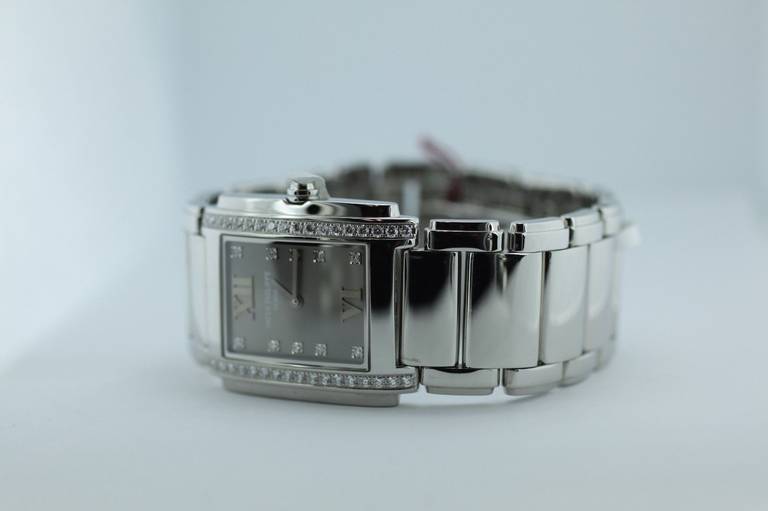 Women's Patek Philippe Lady's Stainless Steel and Diamond Twenty-4 Watch Ref 4910/10A For Sale