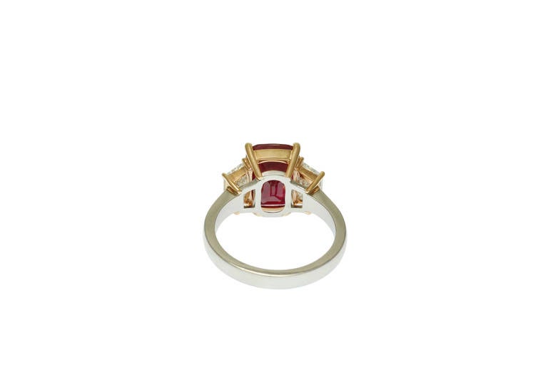 5.08 Carat Natural Ruby Diamond Ring For Sale 1