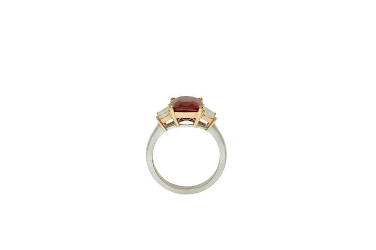 5.08 Carat Natural Ruby Diamond Ring For Sale 5