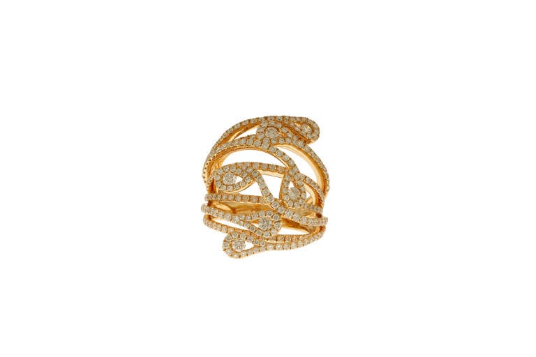 Twisted Diamond Rose Gold Ring