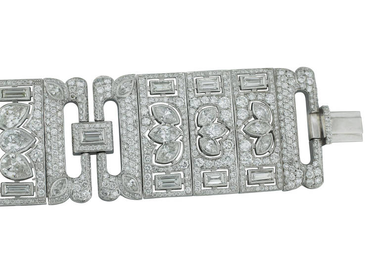 Women's Stunning Victorian Style Diamond Panel Bracelet For Sale