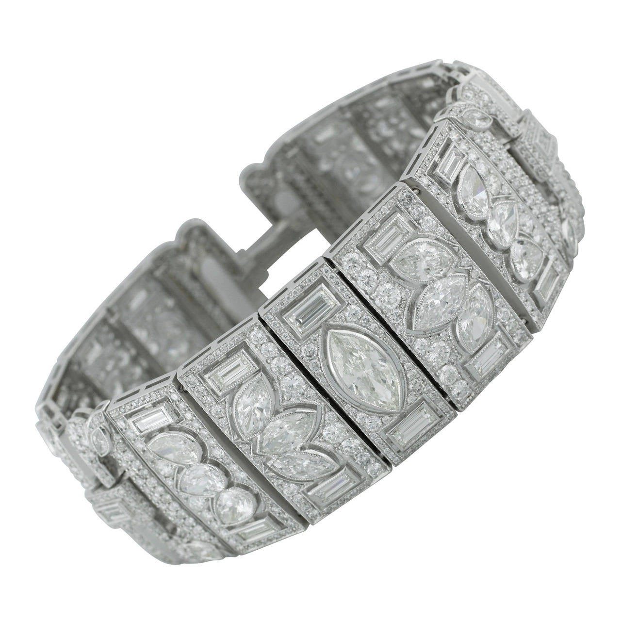 Stunning Victorian Style Diamond Panel Bracelet For Sale