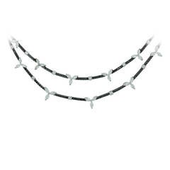 Unique Black and White Diamond White Gold Necklace