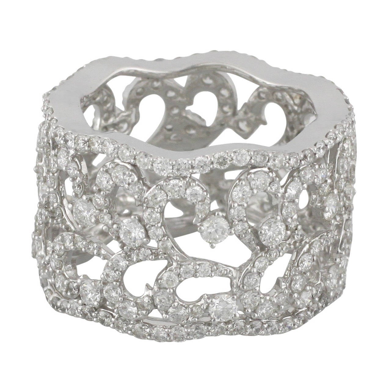 Arabesque Diamond White Gold Band