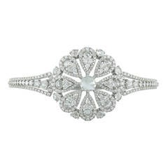 Antique Elegant Diamond White Gold Cuff Bracelet