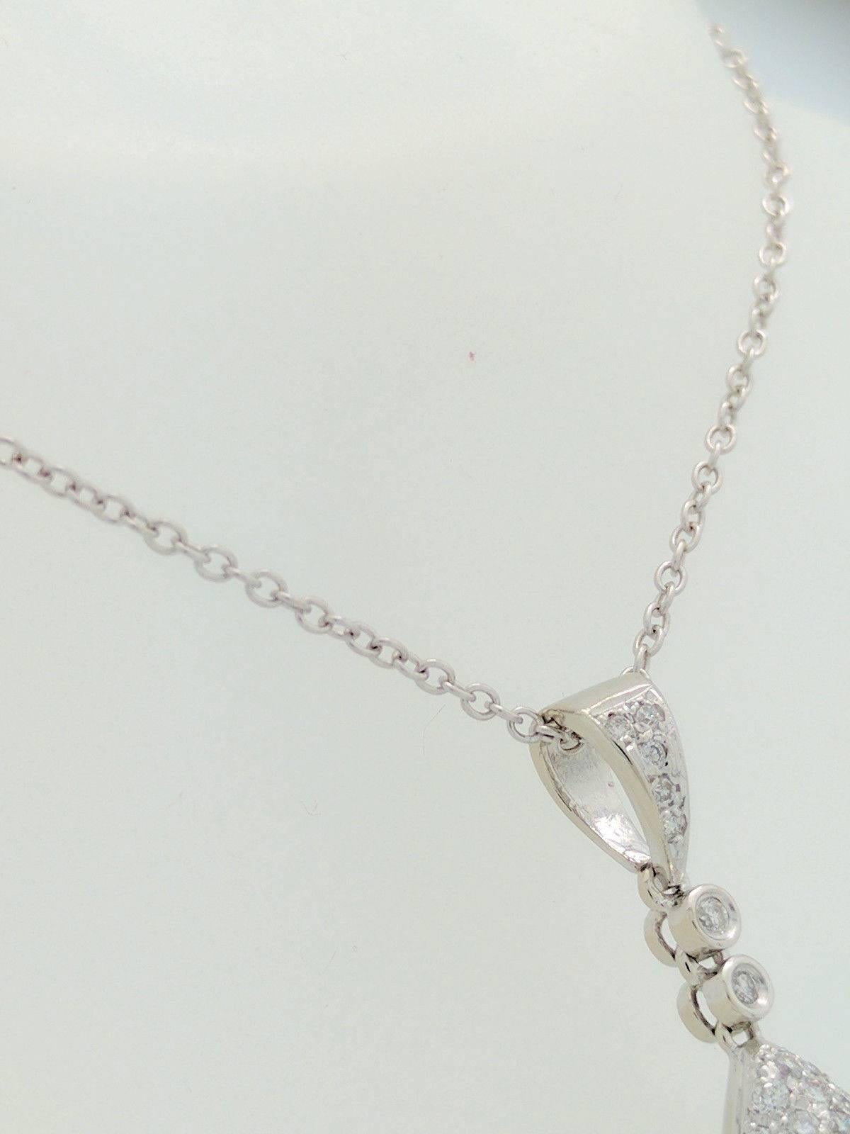 Pave Diamond Tear Drop Pendant Necklace 3