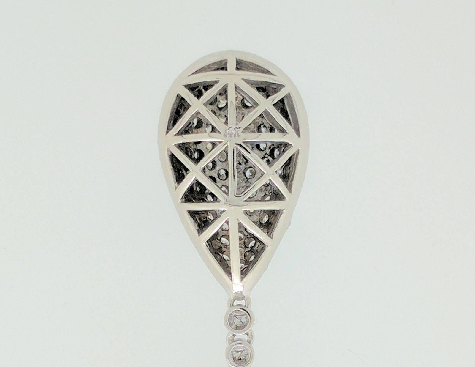 Pave Diamond Tear Drop Pendant Necklace 5