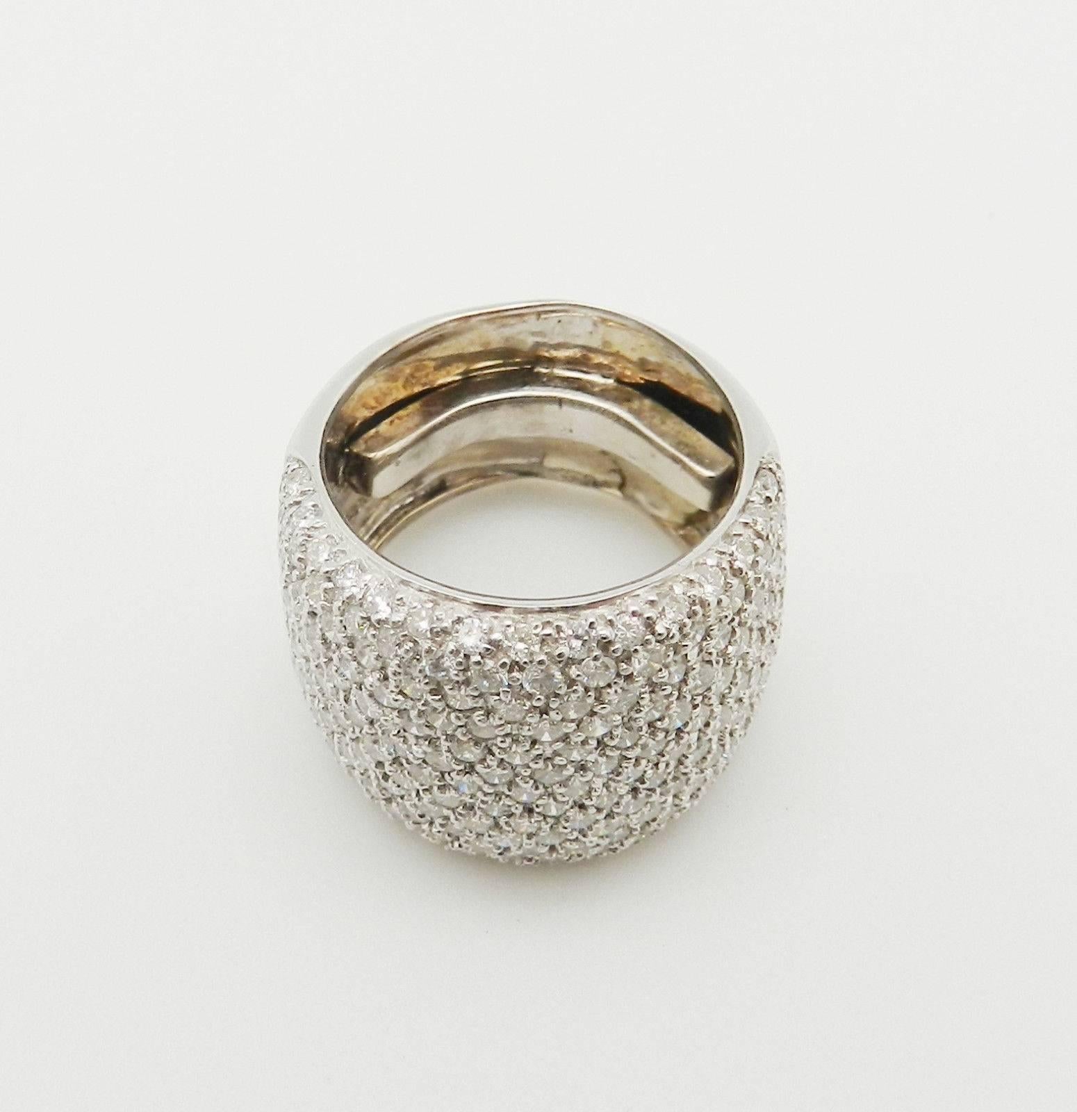 Women's Pave Diamond Wide Band Cluster Ring