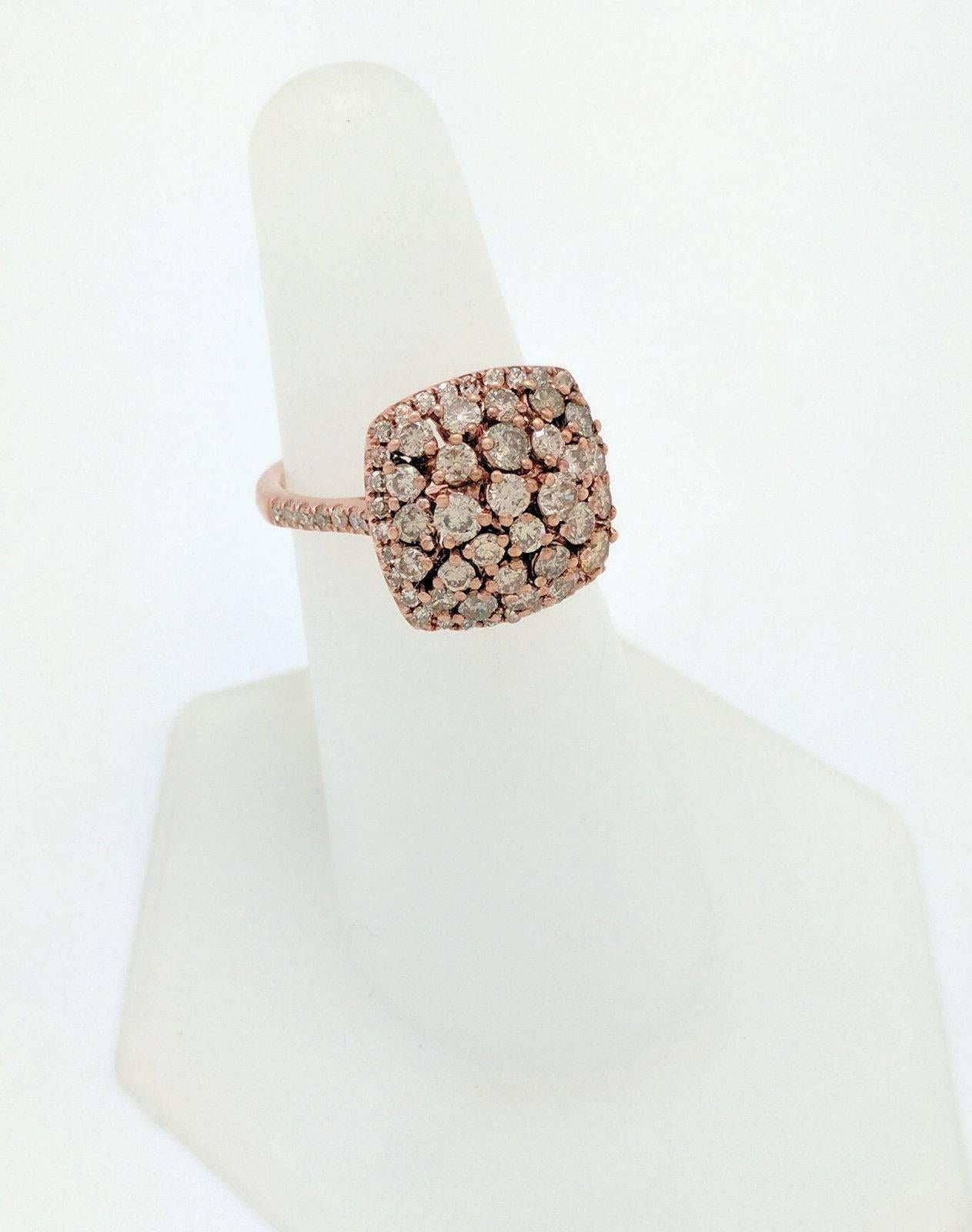 Contemporary Champagne Diamond Halo Ring