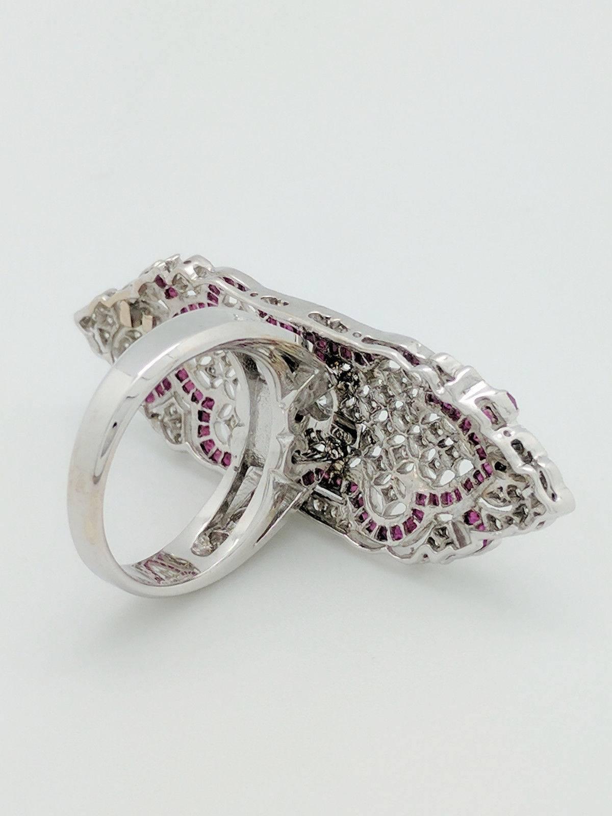 Ruby Diamond Filigree Ring 4