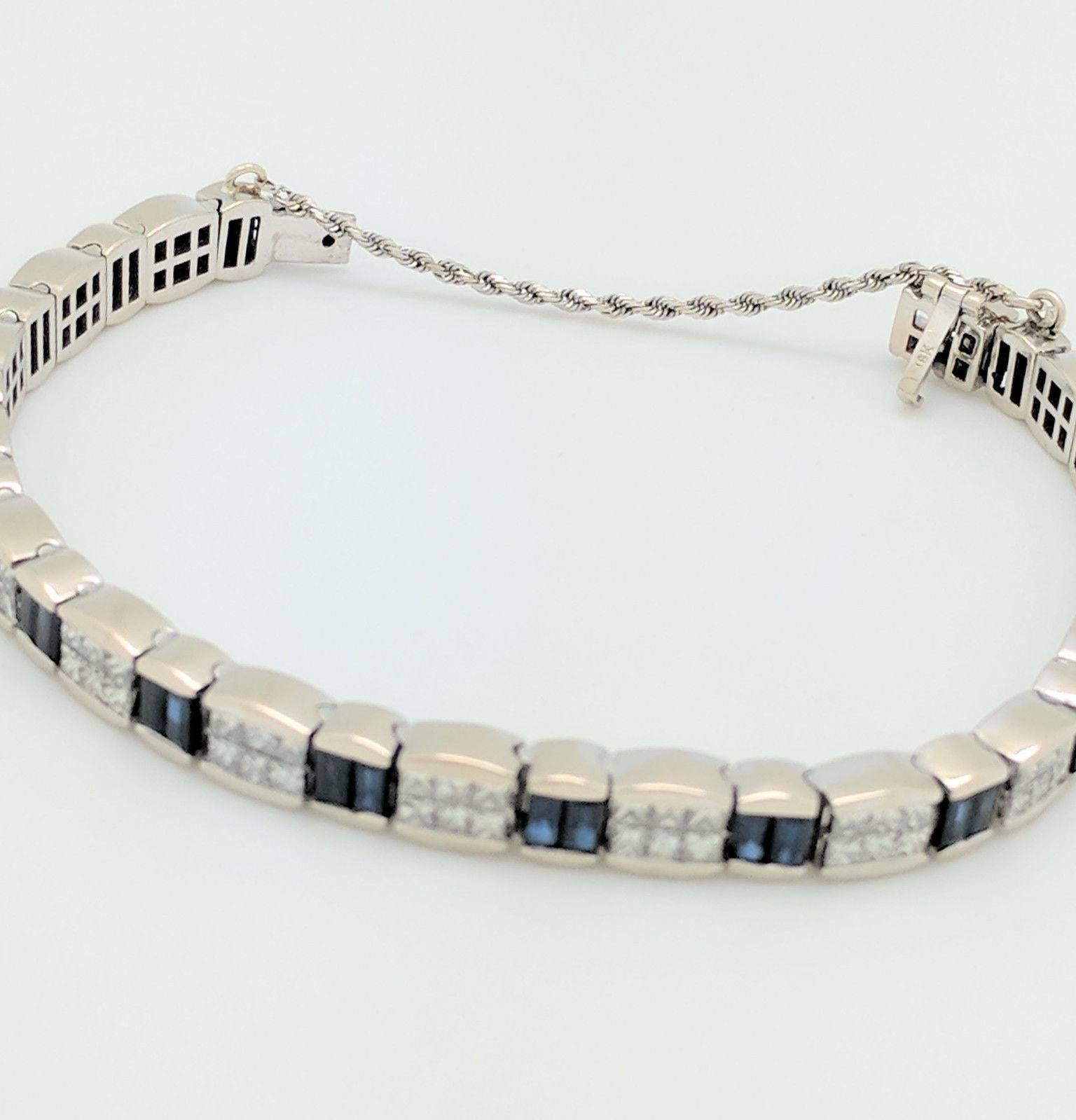 Women's Diamond Sapphire Tennis Bracelet