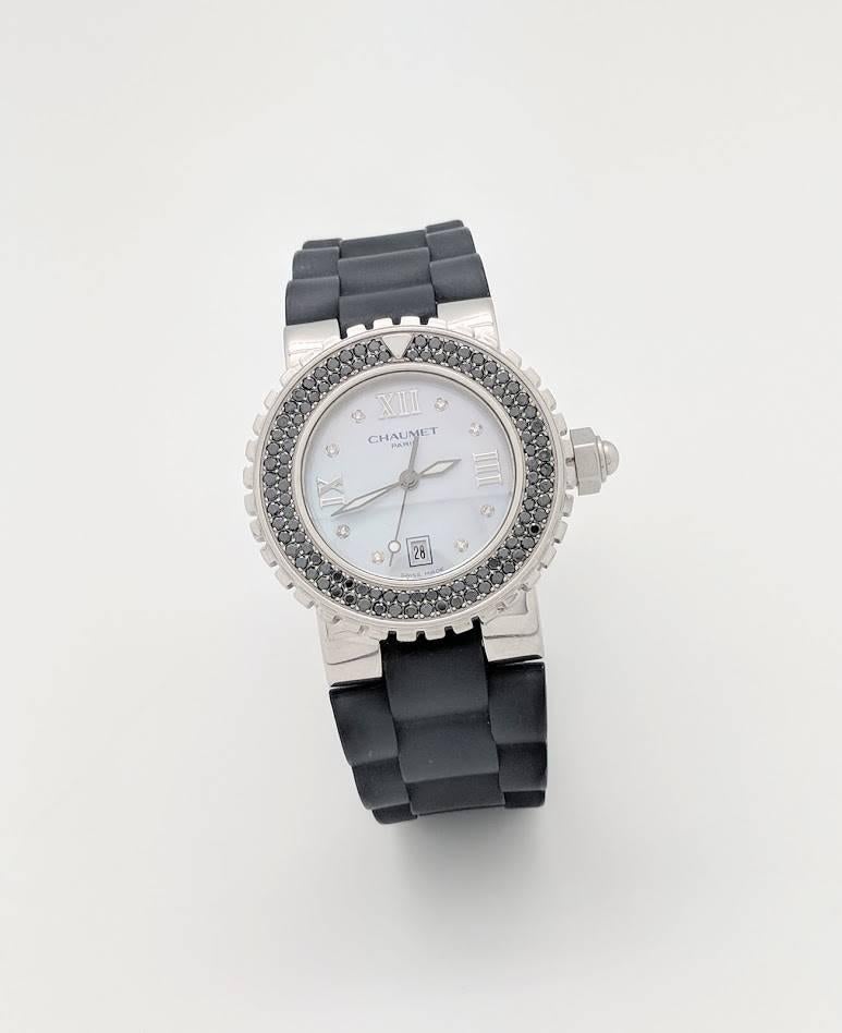 Chaumet Paris Class One Black Diamond 33mm Ladies Watch 622-12509

You are viewing an Authentic Ladies Chaumet Paris Class One Black Diamond 33mm Watch.

Chaumet class one 33mm, black diamond bezel, mother of pearl diamond dial, black rubber strap,